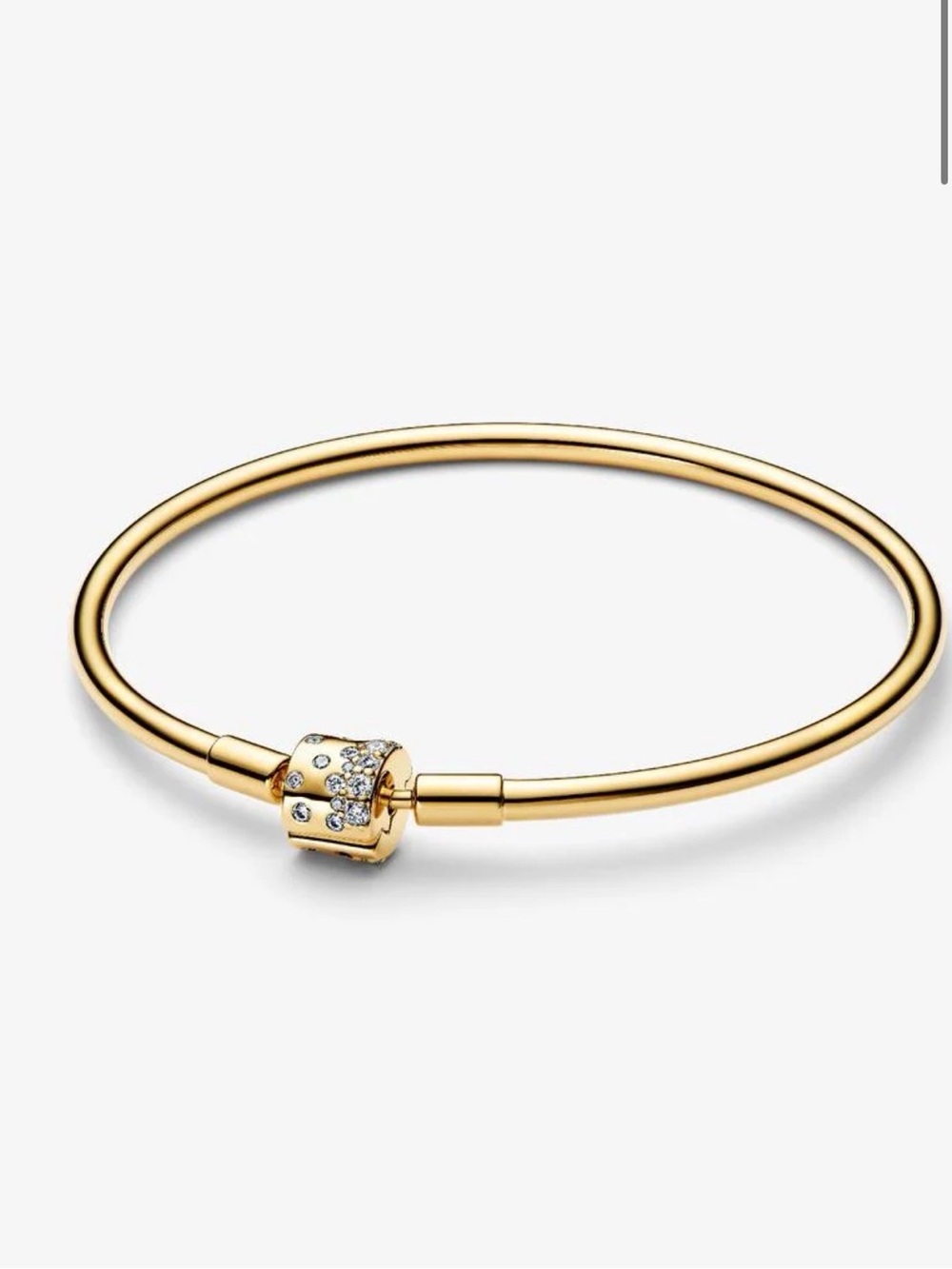 Pandora Moments Gold-Tone Bangle. Pandora bangle bracelet, size 8.3.